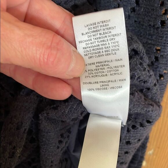 See by Chloe Navy ruffled neckline eyelet Dress - Picture 12 of 12